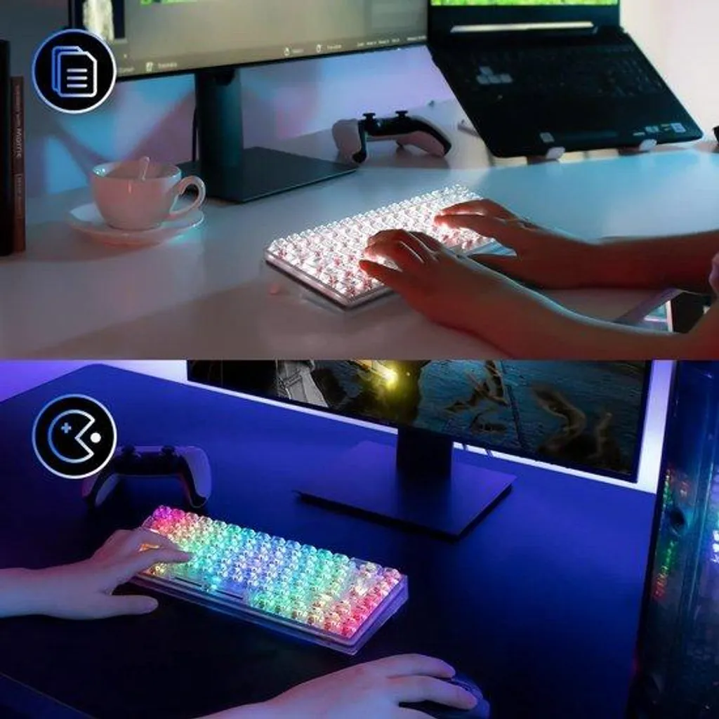 Clavier mécanique jeux vidéo précis et réactif - Touches Transparentes Pro