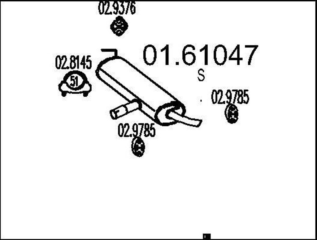 MTS 01.61047 Endschalldämpfer für NISSAN Qashqai / Qashqai +2 I (J10, NJ10) Auspuff