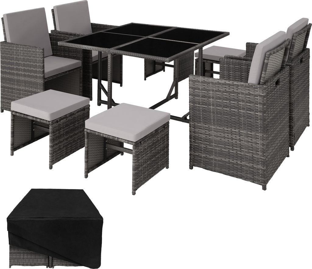 tectake® Rattan Sitzgruppe Bilbao für 4 bis 8 Personen Produktbild 