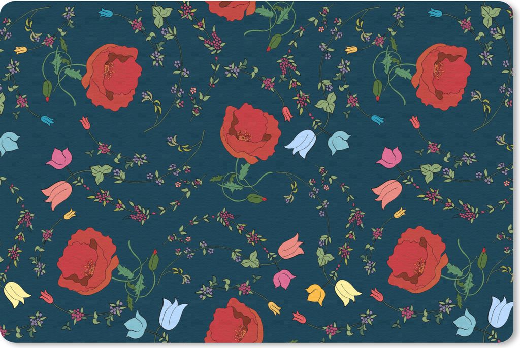 MuchoWow Mauspad Mousepad Regenbogen - Blumen - Design 27x18 cm - Mousepads - Maus Mat - Pad - Mausunterlage - Büroartikel - Desk Matten