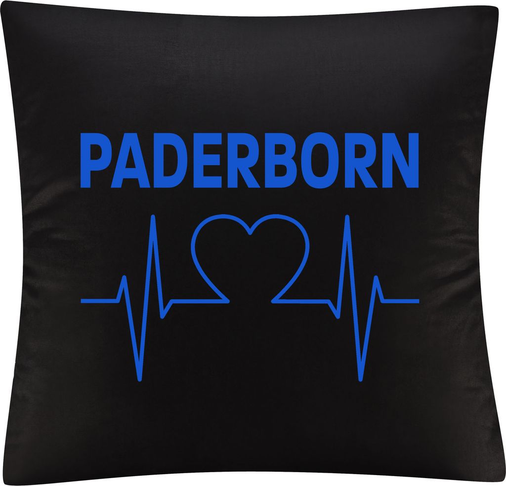 multifanshop Kissenbezug - Paderborn - Herzschlag, schwarz, Produktbild 
