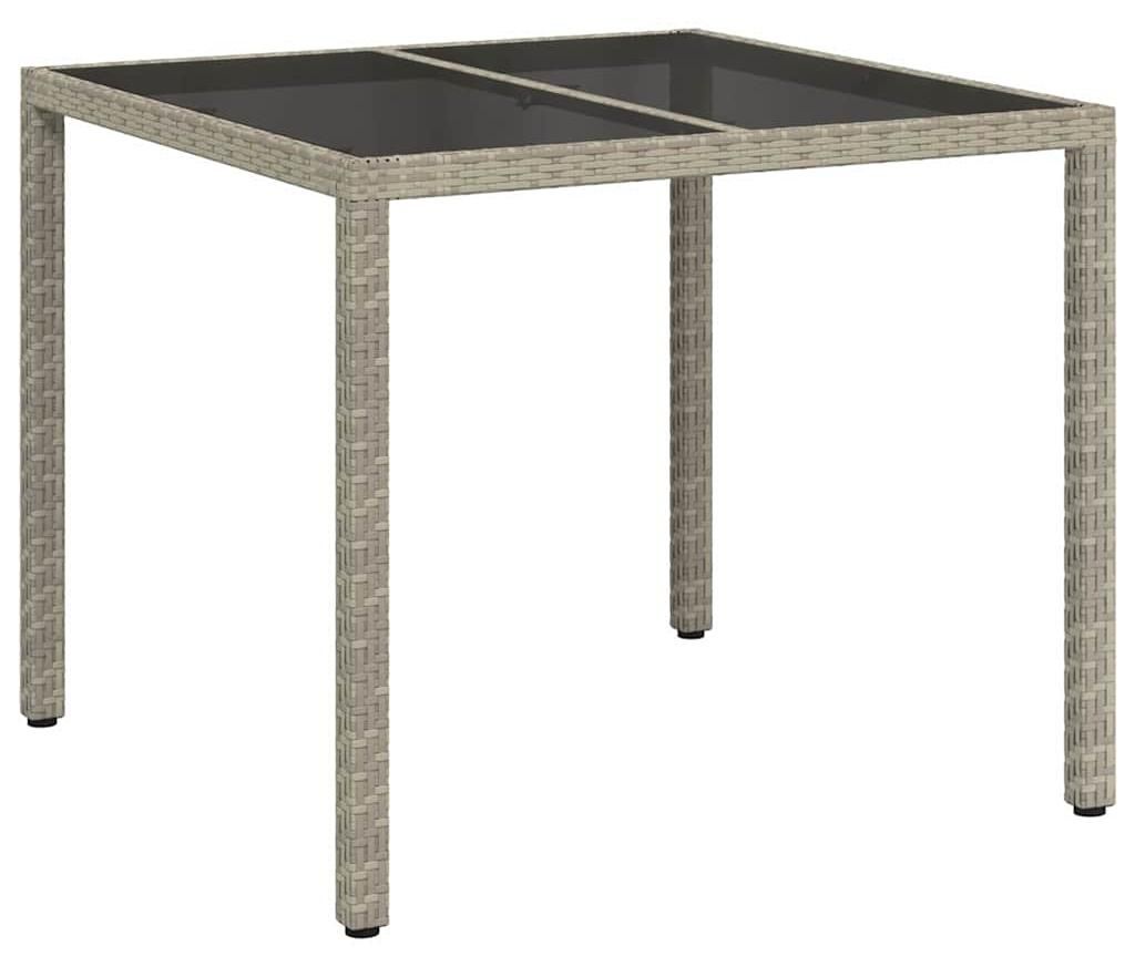 vidaXL Zahradní stůl, šedý, 90 x 90 x 75 cm, poly-rattan Obrázek produktu 