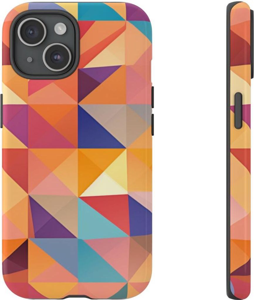 Buntes geometrisches Mosaikmuster – Hülle Kompatibel mit iPhone 15