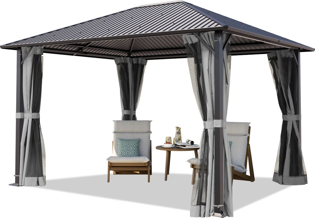 TOOLPORT Gazebo da Giardino 3x3,65 m Tetto Hardtop in Immagine del prodotto 