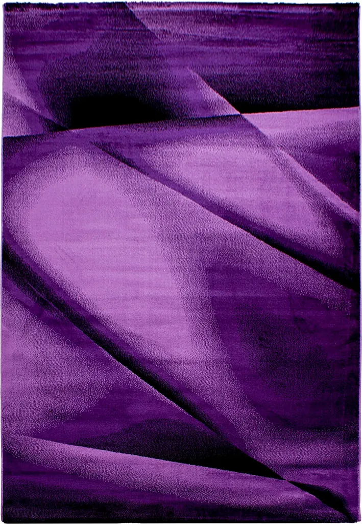 Tapis Teppium 80x150 cm Design Moderne Abstrait Violet et Noir de Qualité