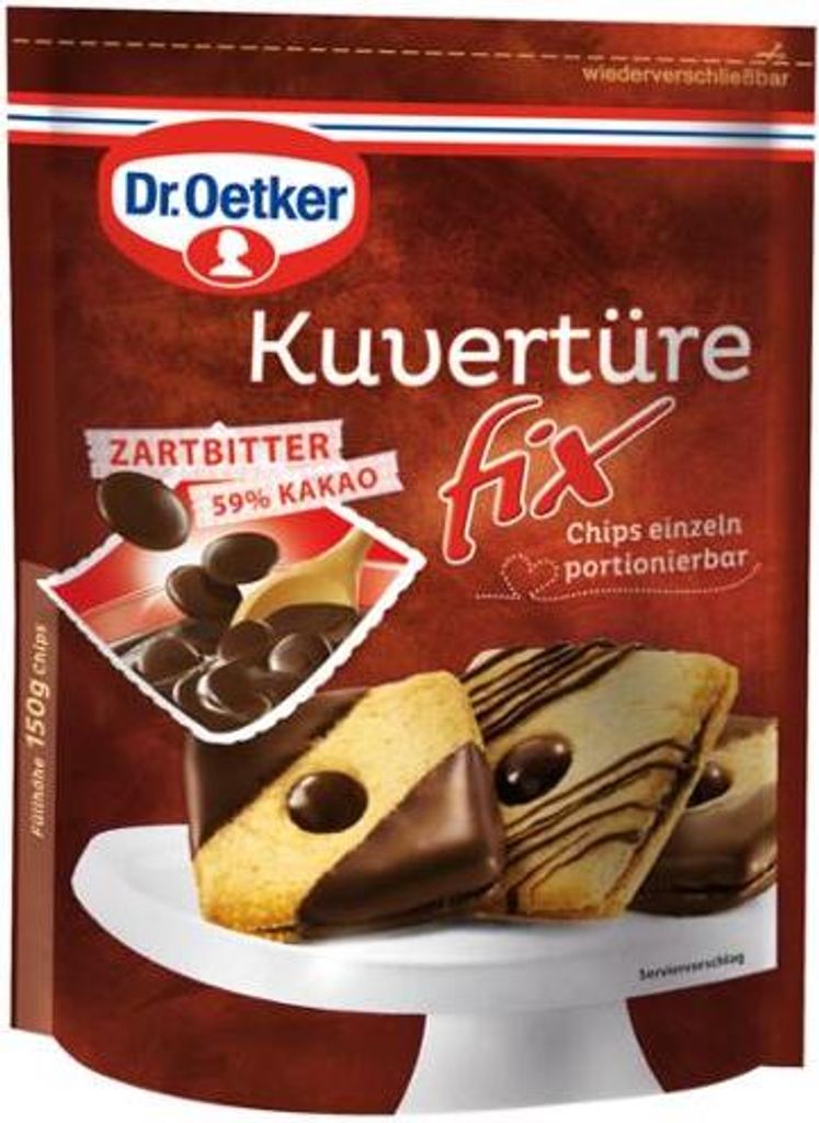 Oetker Kuvertüre Fix Zartbitter 0,15 Kg