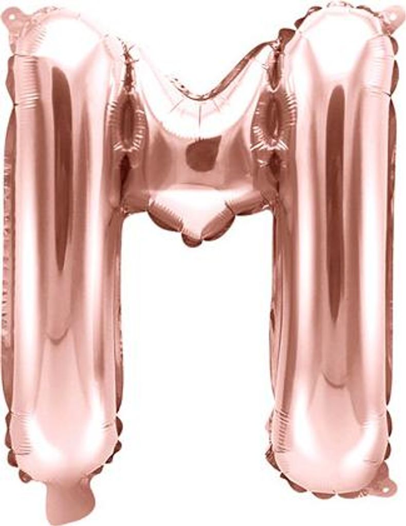 Folienballon Buchstabe „M“, 35cm, Roségold (1 Karton / 50 Stück)