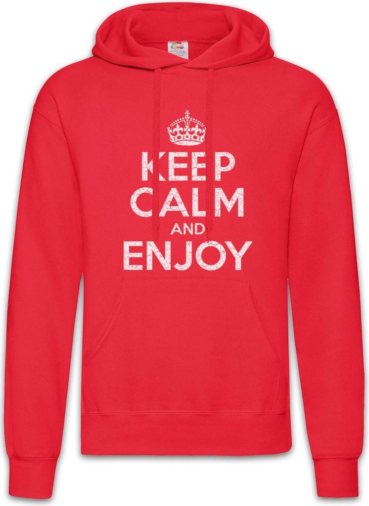 Urban Backwoods Keep Calm And Enjoy, Herren Hoodie, Farbe: Rot, Größe: XL