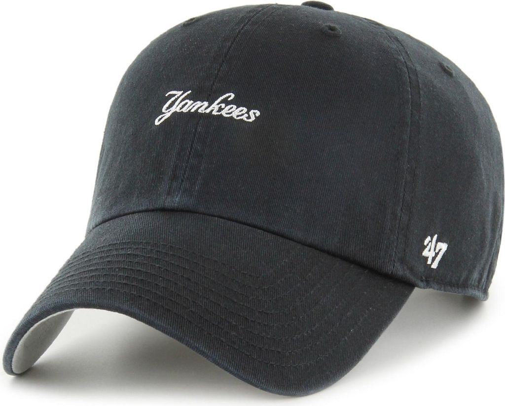 '47 Brand Cap MLB New York Yankees Base Runner Script Clean Up Black