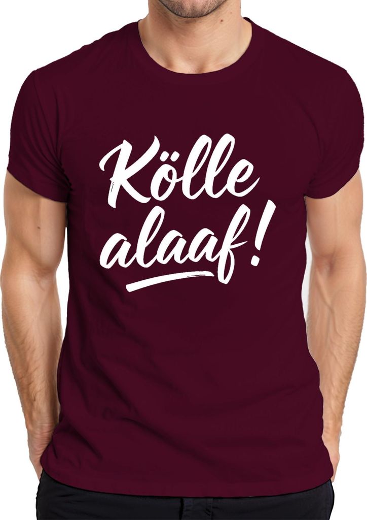 Kölle alaaaf Kölsch Karneval Köln Jeck Fastnacht Fasching Narr Herren T-Shirt, Burgundy, XXL