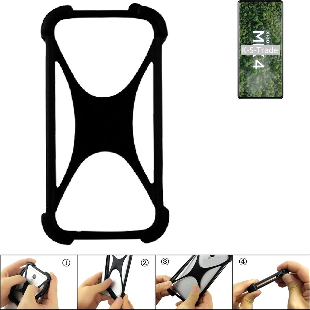 K-S-Trade Handy-Hülle Schutz-Hülle kompatibel mit Xiaomi Mi MIX 4 Silikon Bumper TPU Softcase Smartphone Stoßschutz, schwarz