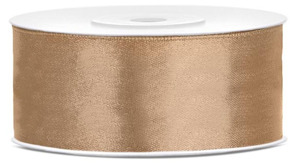Ruban cadeau en satin or clair 25m 25mm de large Image du produit 