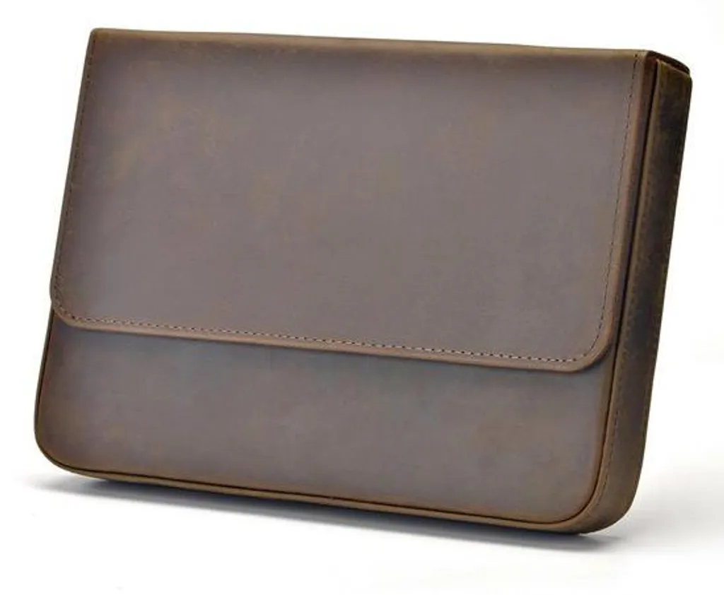 Rangement stylo plume en cuir véritable portable avec fermeture zip