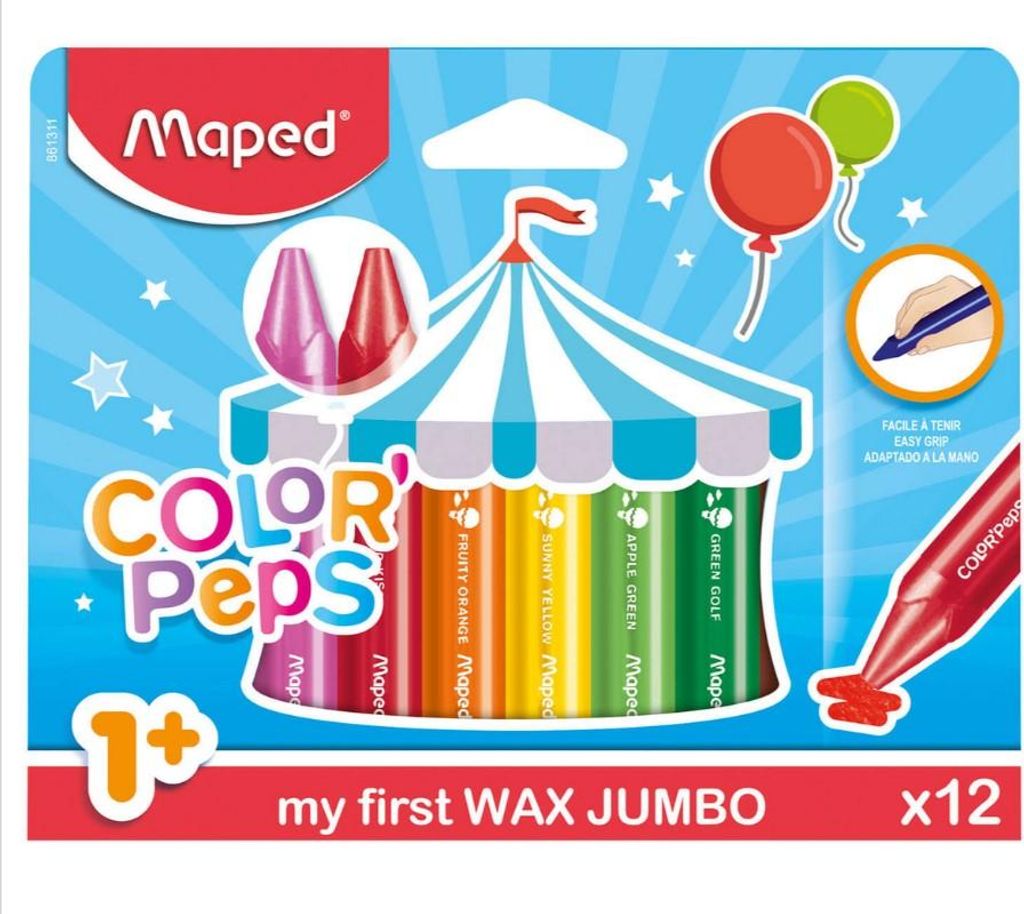 Pastelky na sviečky Jumbo Colorpeps 12 ks. Obrázok produktu 