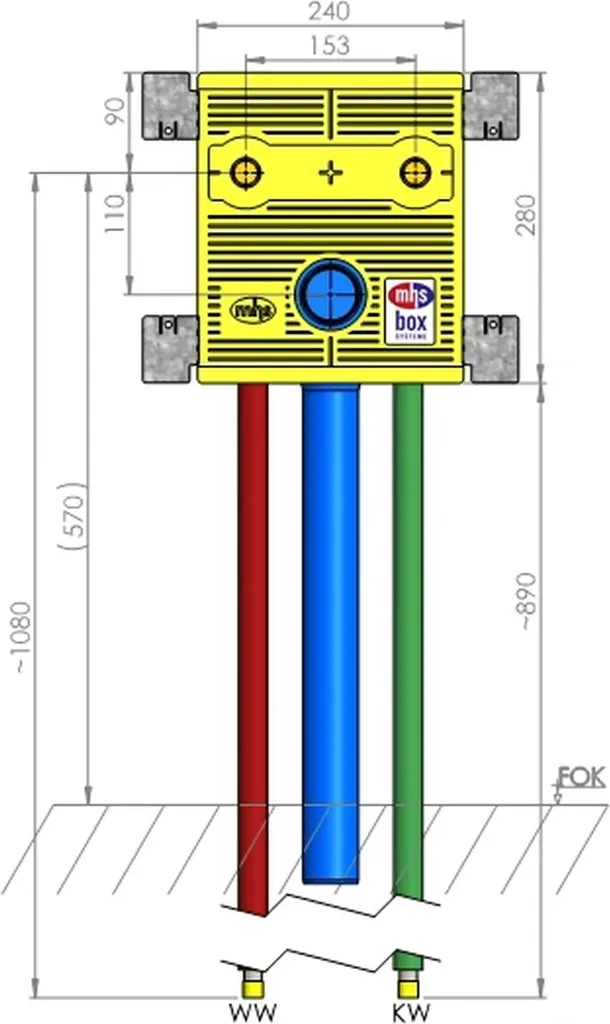 Évier de montage Kelox 153 mm pour installation sanitaire Kelit MHS