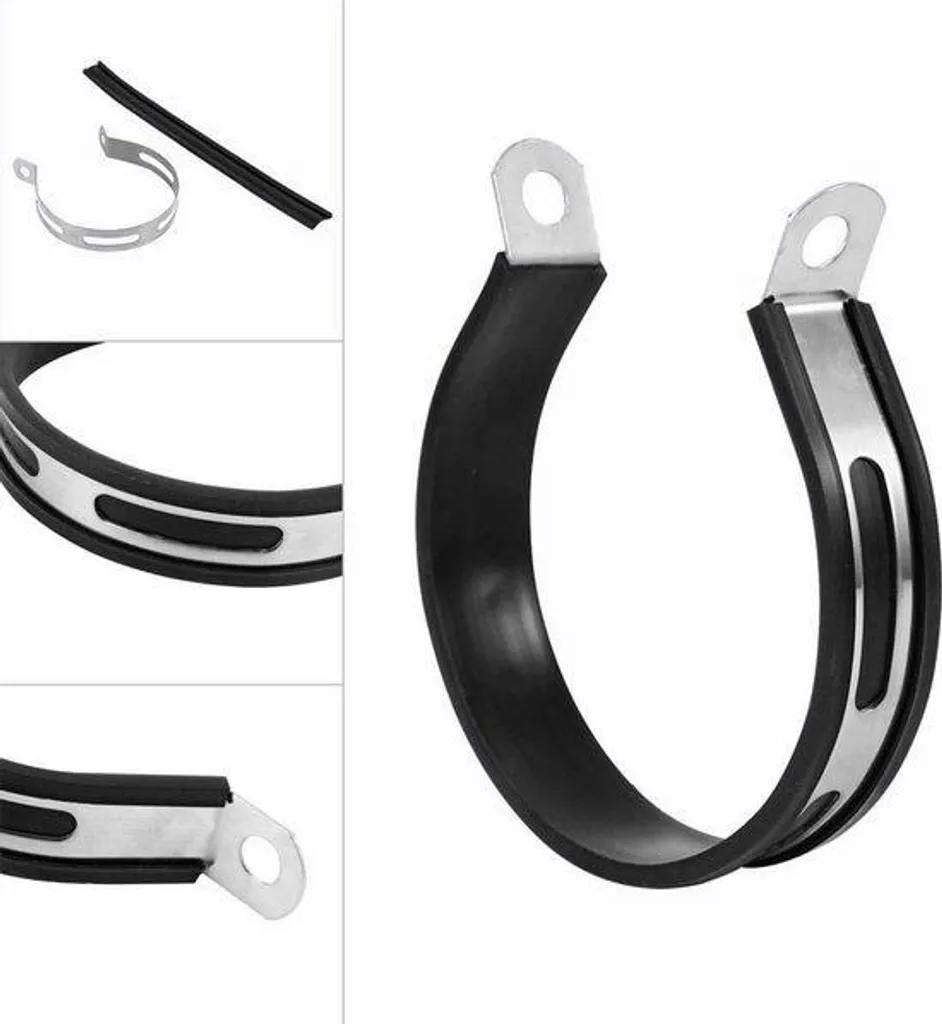Anneau de maintien silencieux moto inox brossé avec caoutchouc isolant