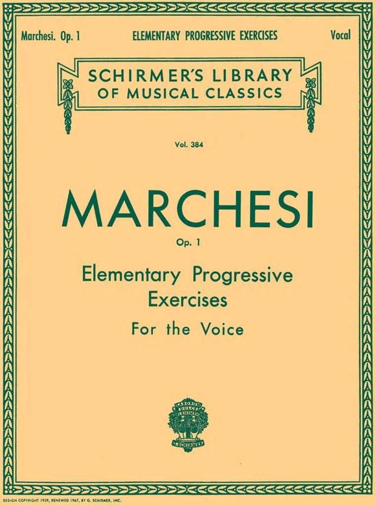 Elementary Progressive Exercises, Op. 1: Schirmer Library of Classics Volume 384 Voice Technique