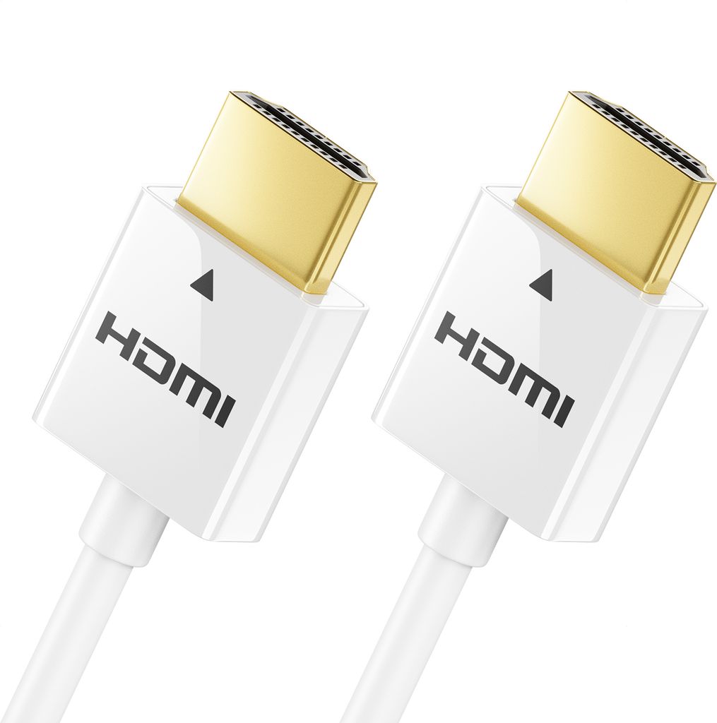 deleyCON 3,0m HDMI Kabel Slim High Speed mit Ethernet 3D 4K Ultra HD UHD Super Flexibel LED CURVED LCD TFT TV - Weiß