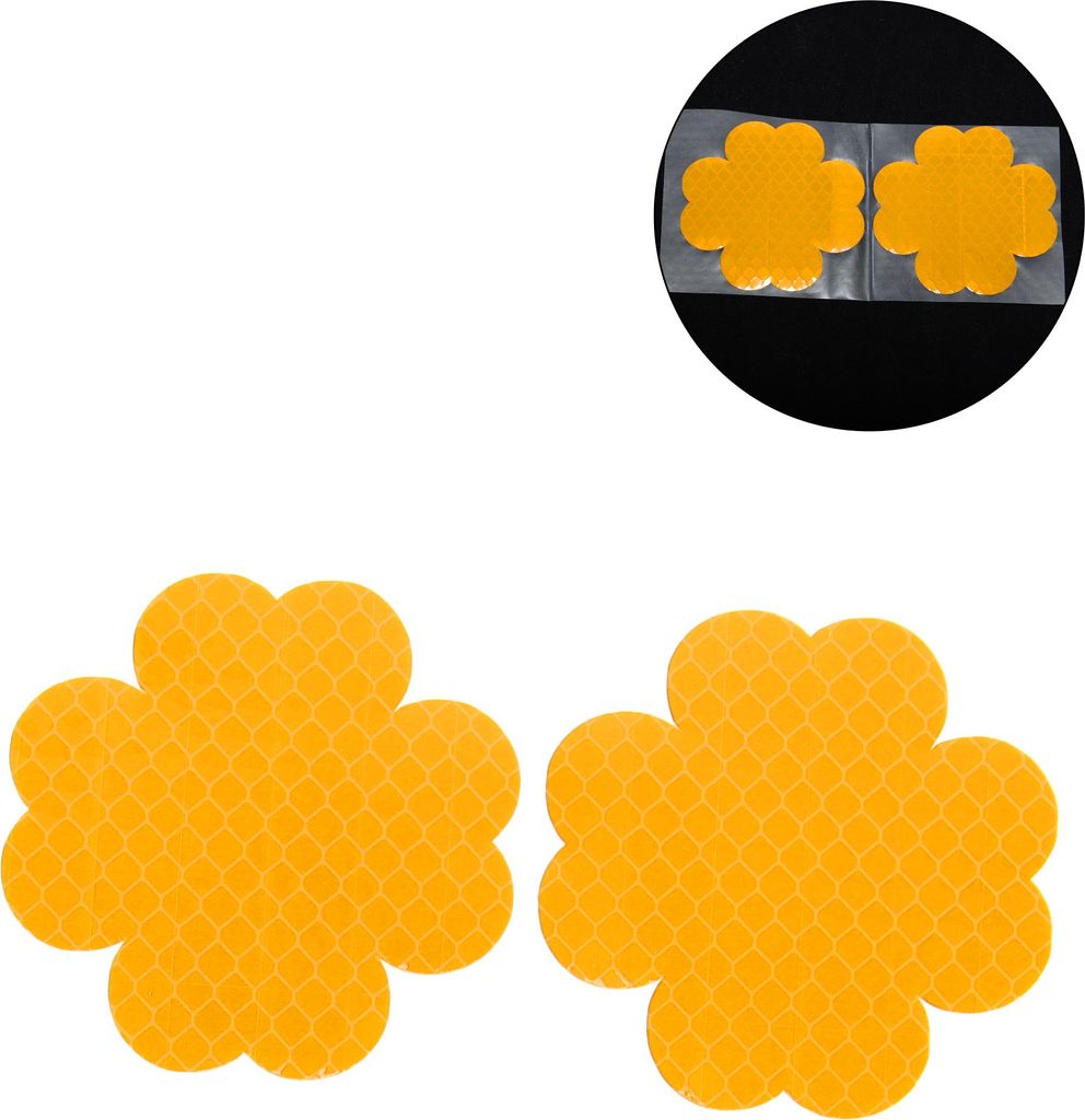 Reflektierender Stoßstangenaufkleber fluoreszierendes gelbes Rechteck Vierblättriges Kleeblattmuster Reflektierender Autoaufkleber Personalisiert...