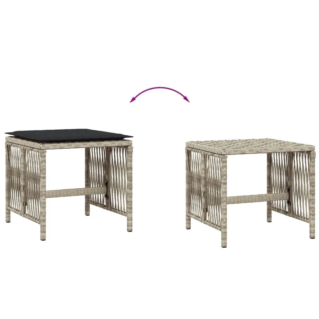 Sgabelli da Esterno in Polyrattan Grigio SYFAX™ - Set 4 Pezzi con Cuscini - 6