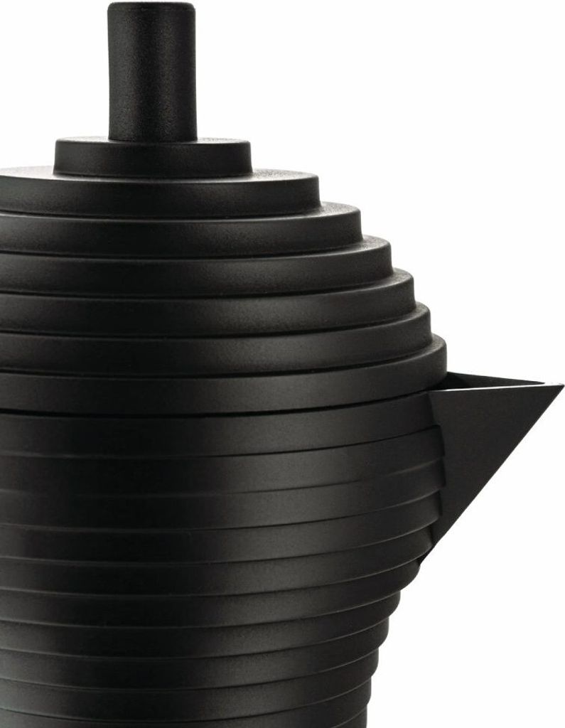 Alessi Pulcina MDL02/6BFM – Design-Espressokocher Aus Aluguss Für Induktion, 6 Tassen, Schwarz – Von Michele De Lucchi