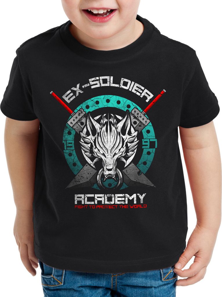 style3 Ex-Soldier T-Shirt für Kinder final 7 chocobo sephiroth, Größe:164