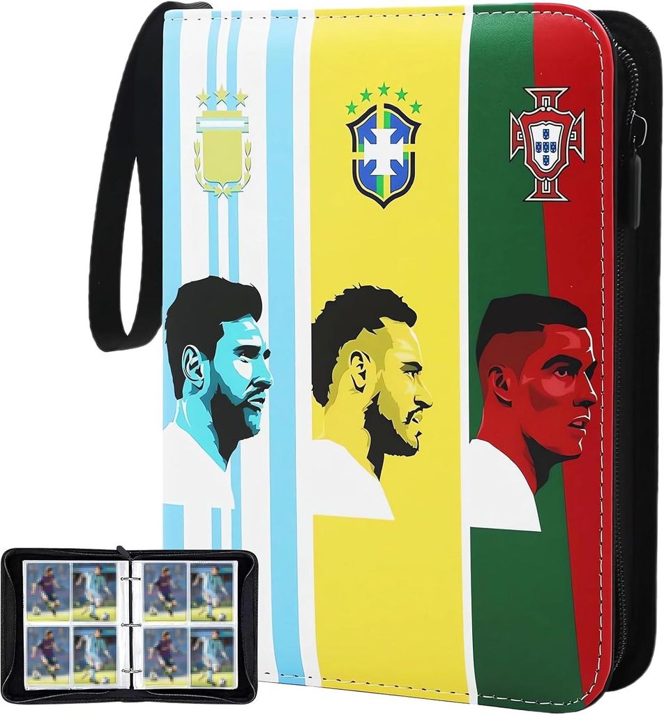 Fussball Sammelkarten Album mit 4 Taschen 50 Hüllen, Produktbild 