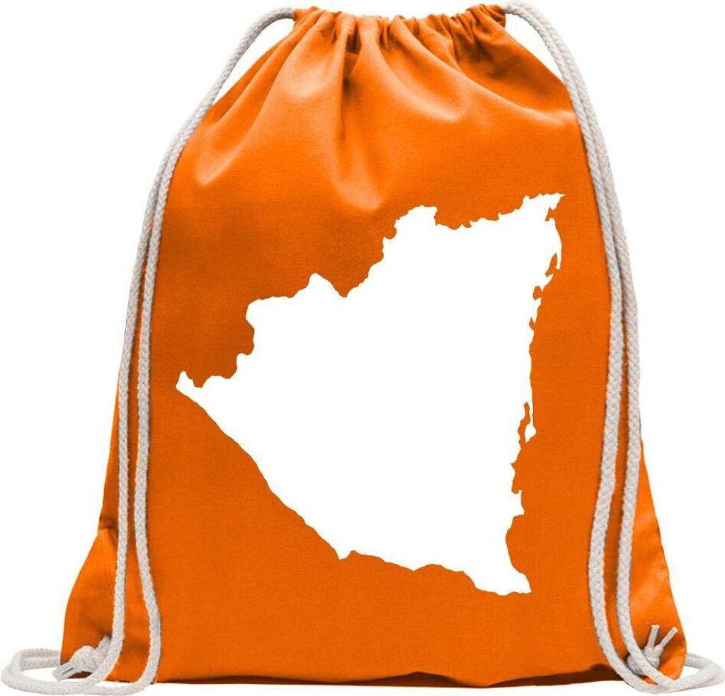 Kiwistar - Turnbeutel - mandarin - Nicaragua Umriss Kontur - Fun Rucksack Sport Beutel Gymsack Baumwolle mit Ziehgurt