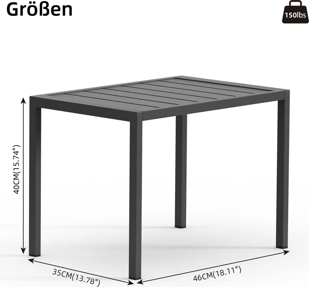 Table d'appoint extérieure en aluminium facile d'entretien et robuste