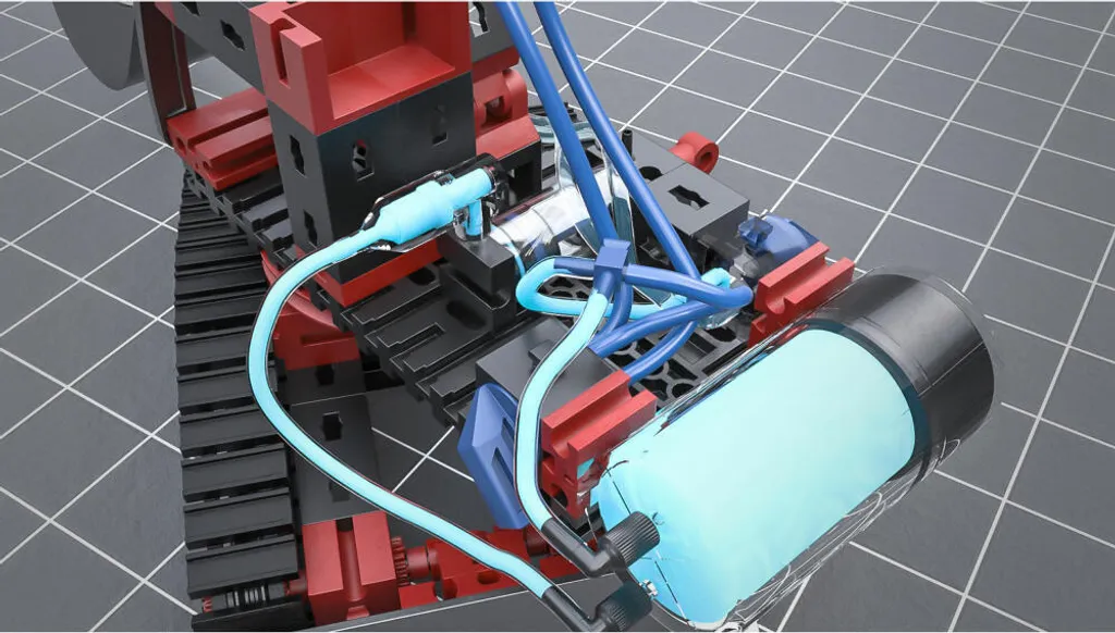 Kit Pneumatic Power fischertechnik avec Vérins et Compresseur Manuel - 10