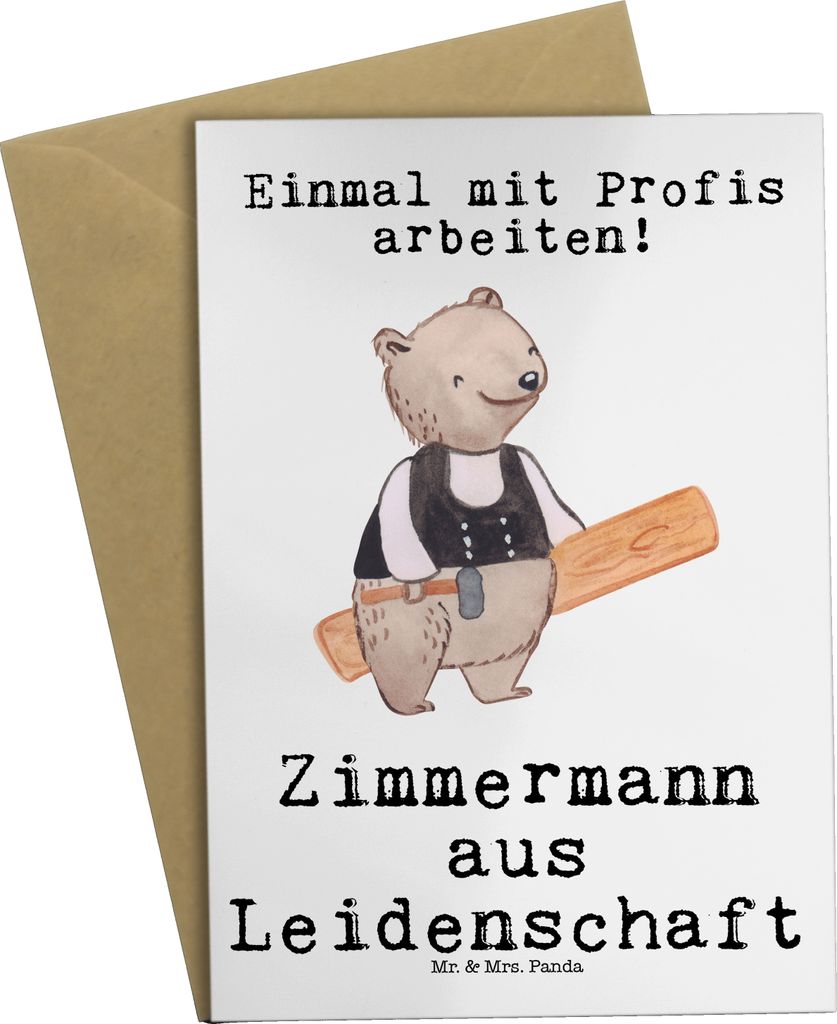 Mr. & Mrs. Panda babykarte Zimmermann Leidenschaft - Weiß - Geschenk, dankeskarten, weihnachtskarten, Grußkarte, Grußkarten, osterkarten, einlad...