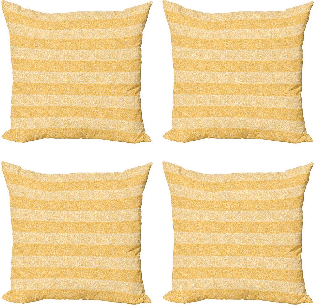 ABAKUHAUS Orange und Weiß Kissenbezug Set (4 Stück), Giraffen-Haut, Moderner Doppelseitiger Digitaldruck, 40 cm x 40 cm, Orange und Weiß