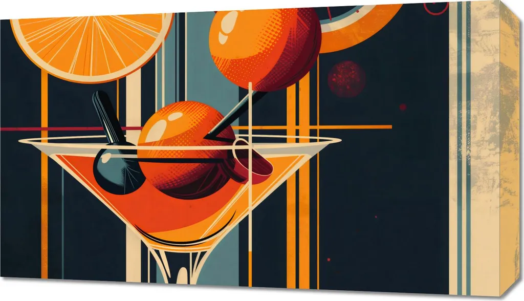 Tableau Cocktail 70x40 cm : Relooking Mural Rapide Style Moderne