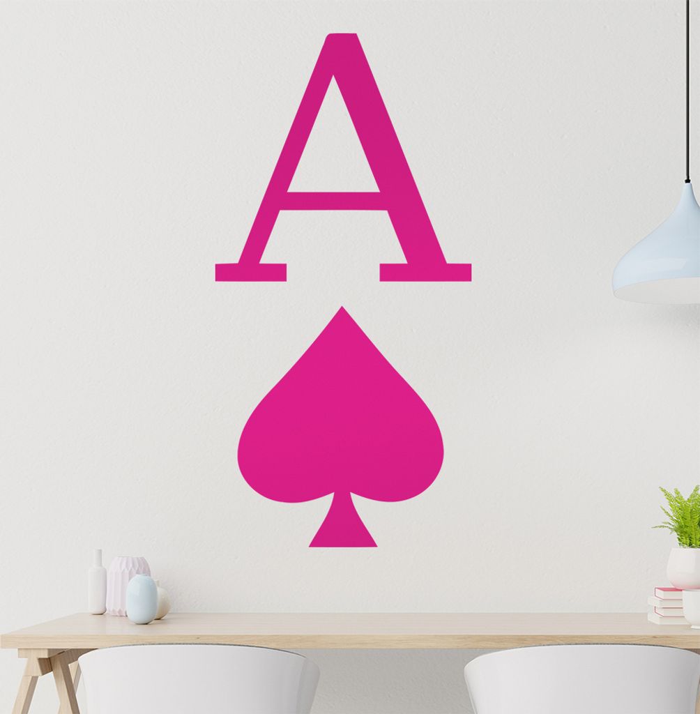 KIWISTAR Ace of Spades Wandtattoo in 6 Größen - Wandaufkleber Wall Sticker - Dekoration, Küche, Wohnzimmer, Schlafzimmer, Badezimmer