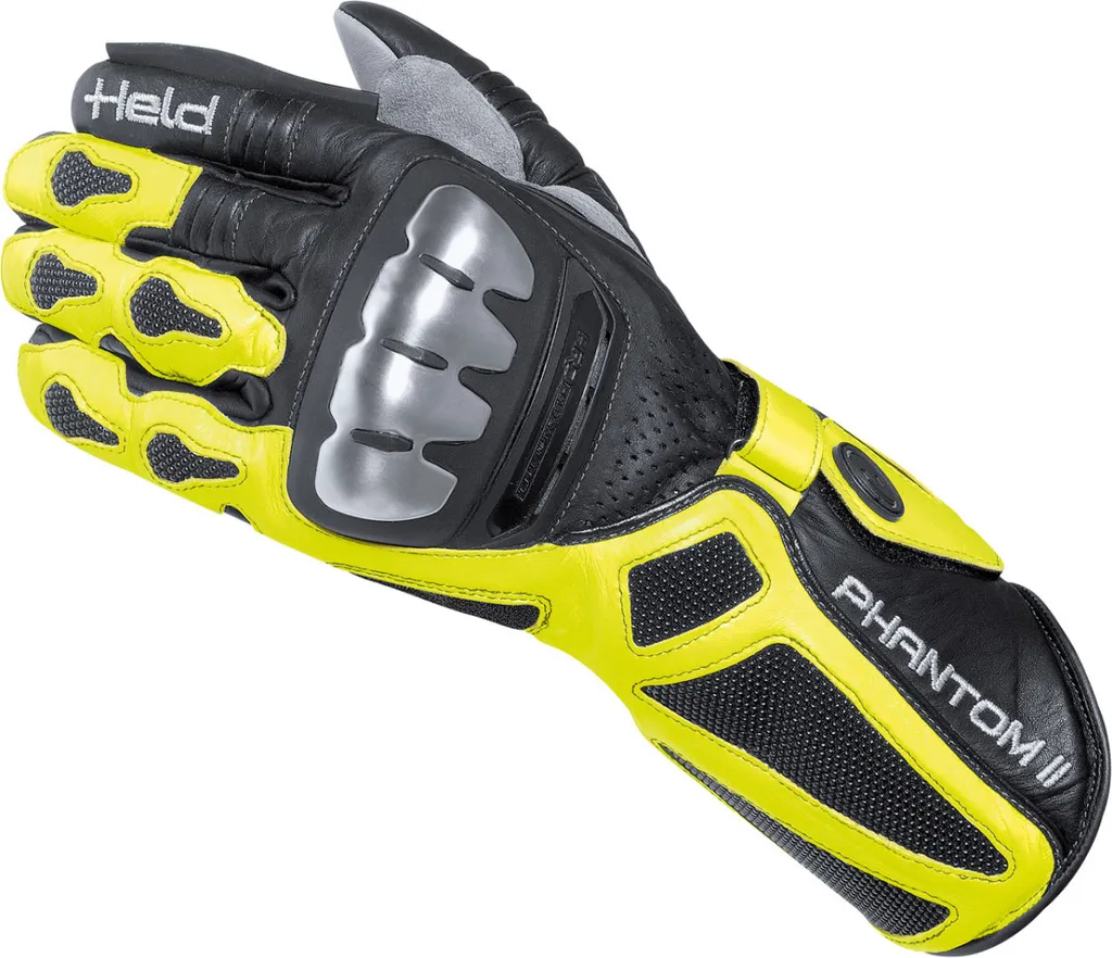 Gants Held Phantom II Noir et Jaune Fluo Taille 11 pour Moto de Course
