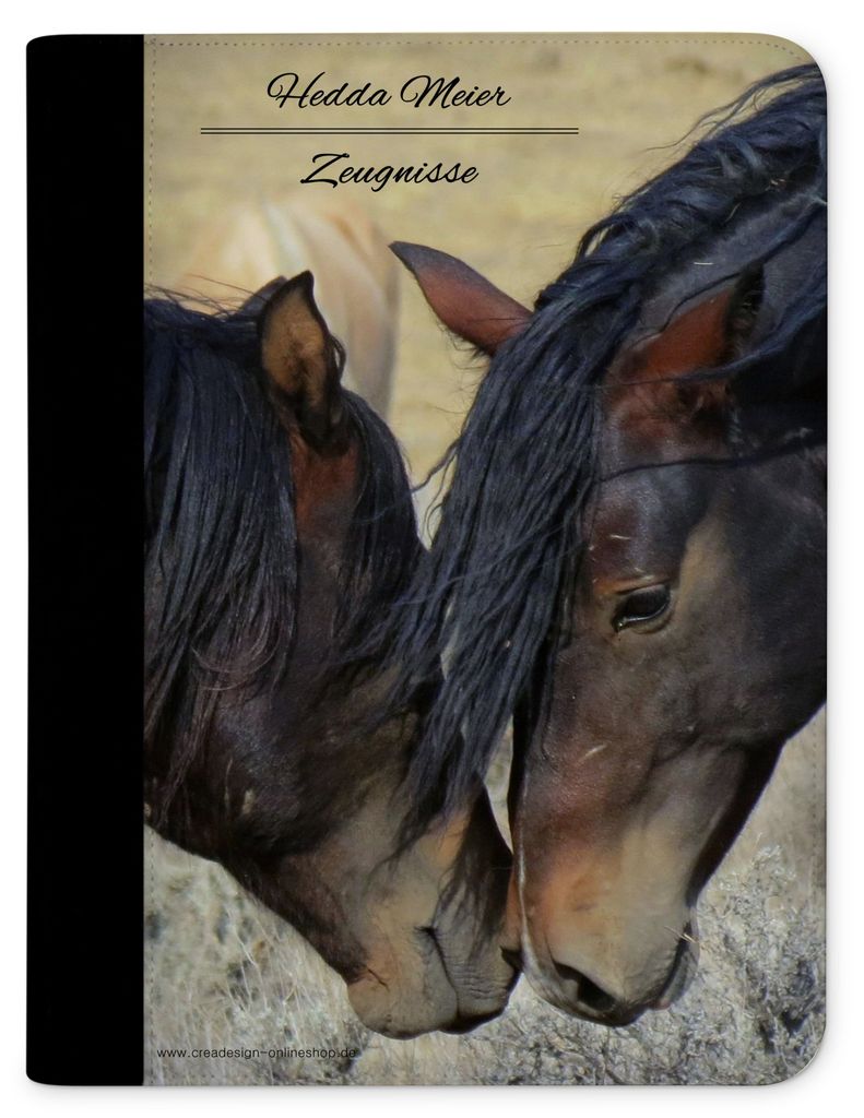 Zeugnismappe, Dokumentenmappe, Ordner A4, Paint Horses mit Klarsichthüllen