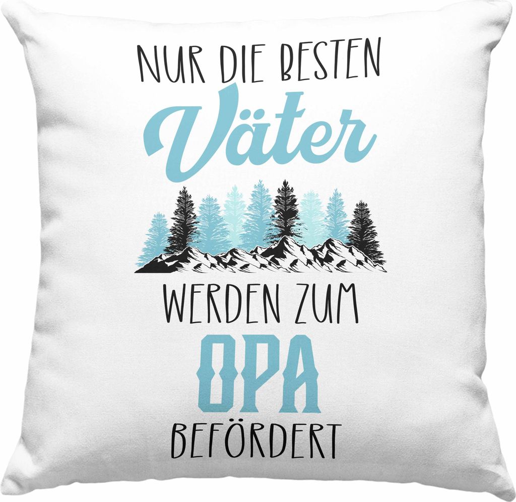 Trendation - Du Wirst Opa 2023 Deko-Kissen mit Füllung 40x40 Geschenk Schwangerschaft Verkünden Überraschung Geschenkidee Schwangerschaftsverkü...
