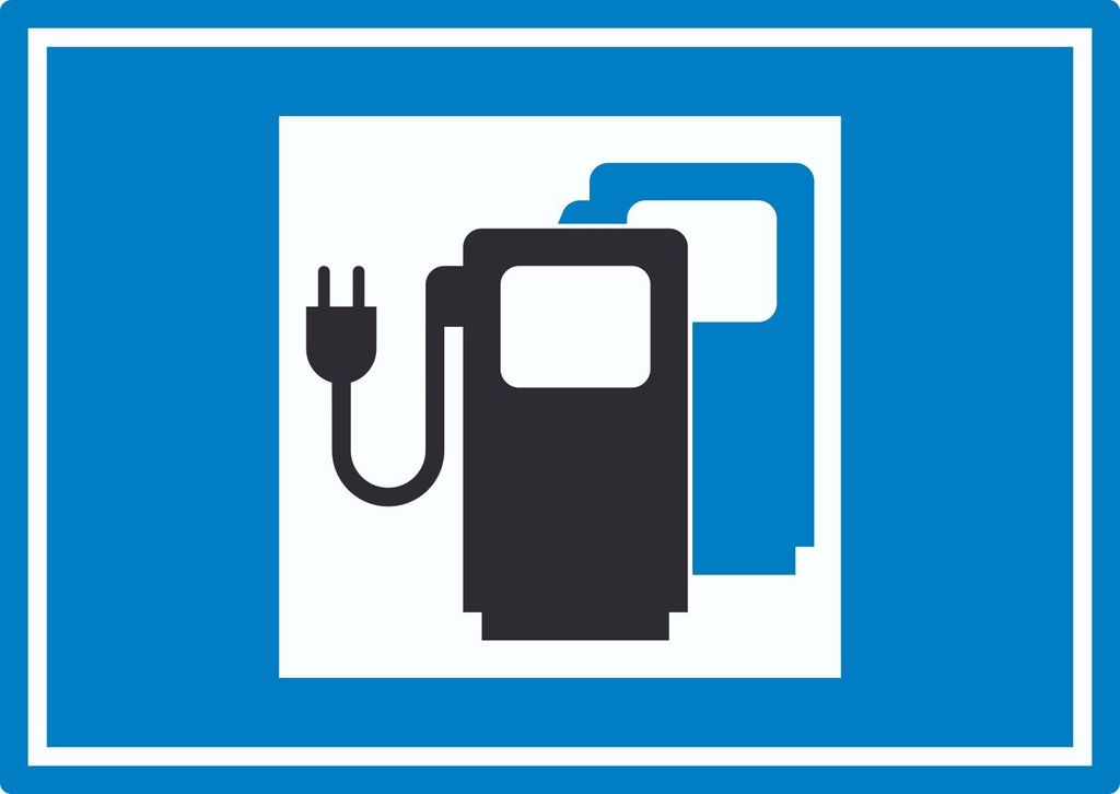 Ladestation Elektrofahrzeuge Symbol Aufkleber A3 (297x420mm)