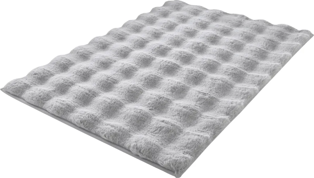 Tapis de bain antidérapant CLOUD gris argenté 60x90 cm : fini le froid
