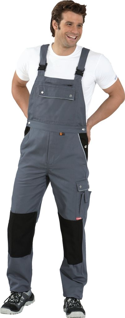 Latzhose Canvas 320 Gr.58 grau/schwarz PLANAM