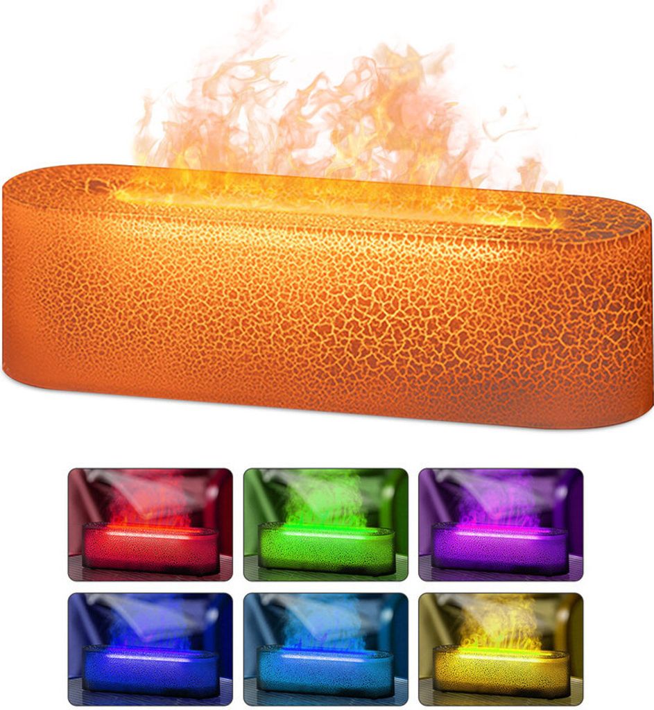 (Weiß)Luftbefeuchter Diffuser Lava Bunt Flamme Aromatherapiegerät Geplantes Herunterfahren Automatische Abschaltung Air Humidifier für Schla...
