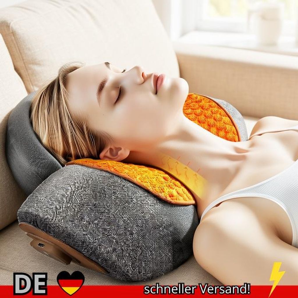 Elektrisches Nackenmassagegerät Nackenkissen Heiße Kompresse Nackenstretch