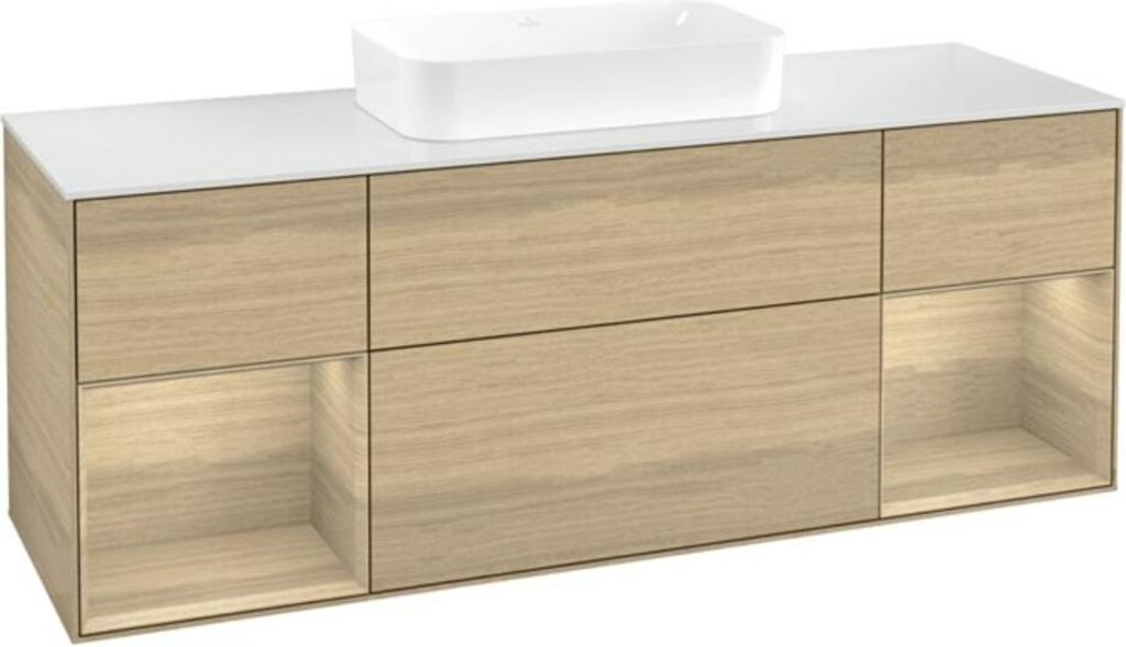 V&B Waschtischunterschrank Finion 160x60,3x50,1cm, Reg Oa ven, Oak Veneer