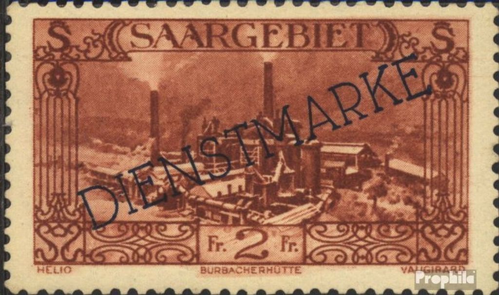 Briefmarken Saarland 1929 Mi D32 mit Falz Freimarken