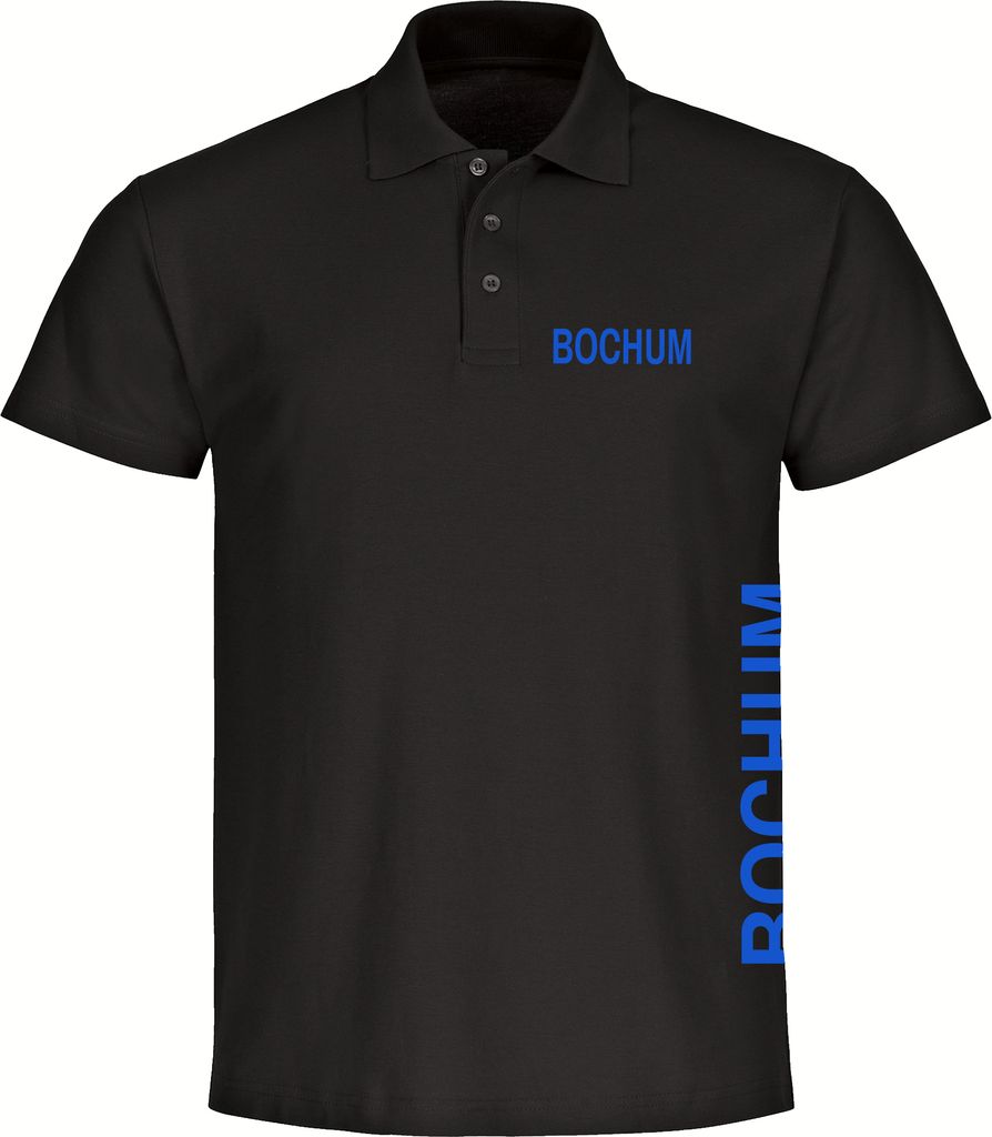 multifanshop Poloshirt - Bochum - Brust & Seite, schwarz, Größe 3XL