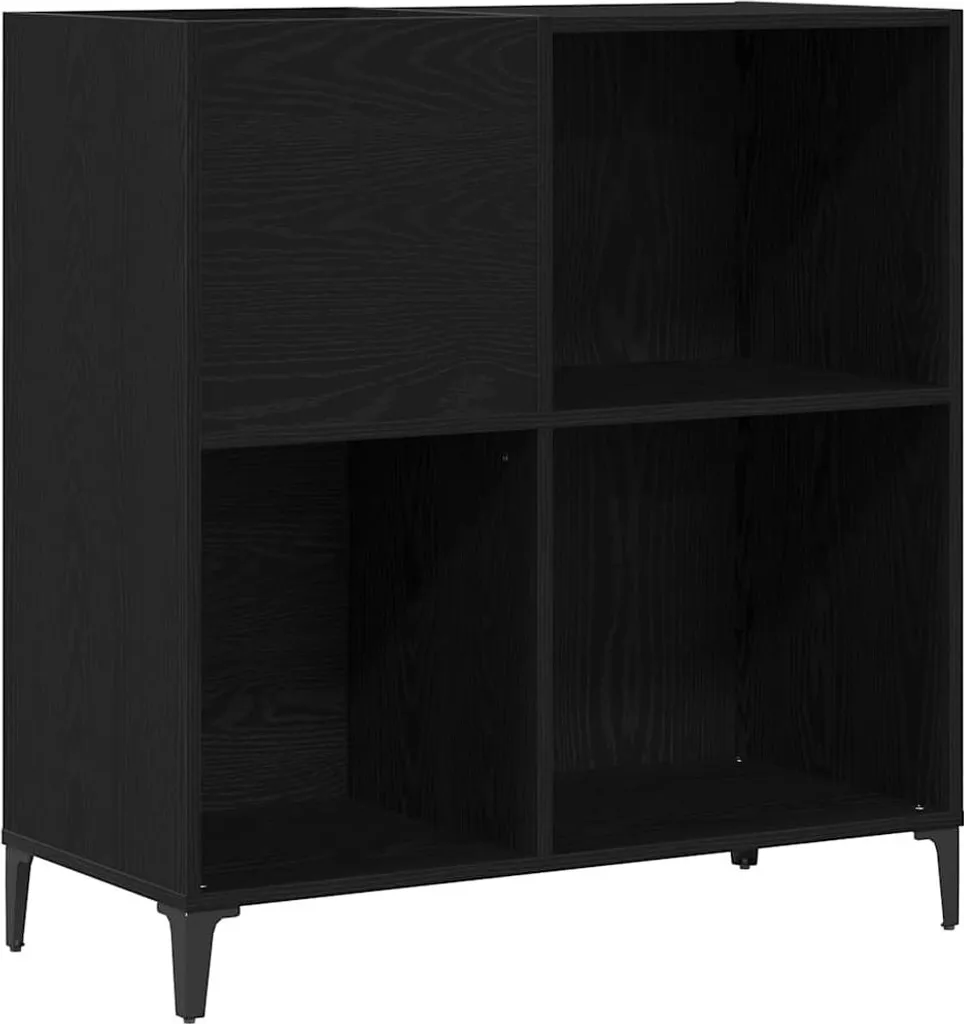SYFAX™ Mobile Porta Vinili Rovere Nero 84,5x38x89 cm | Arredo Hi-Fi