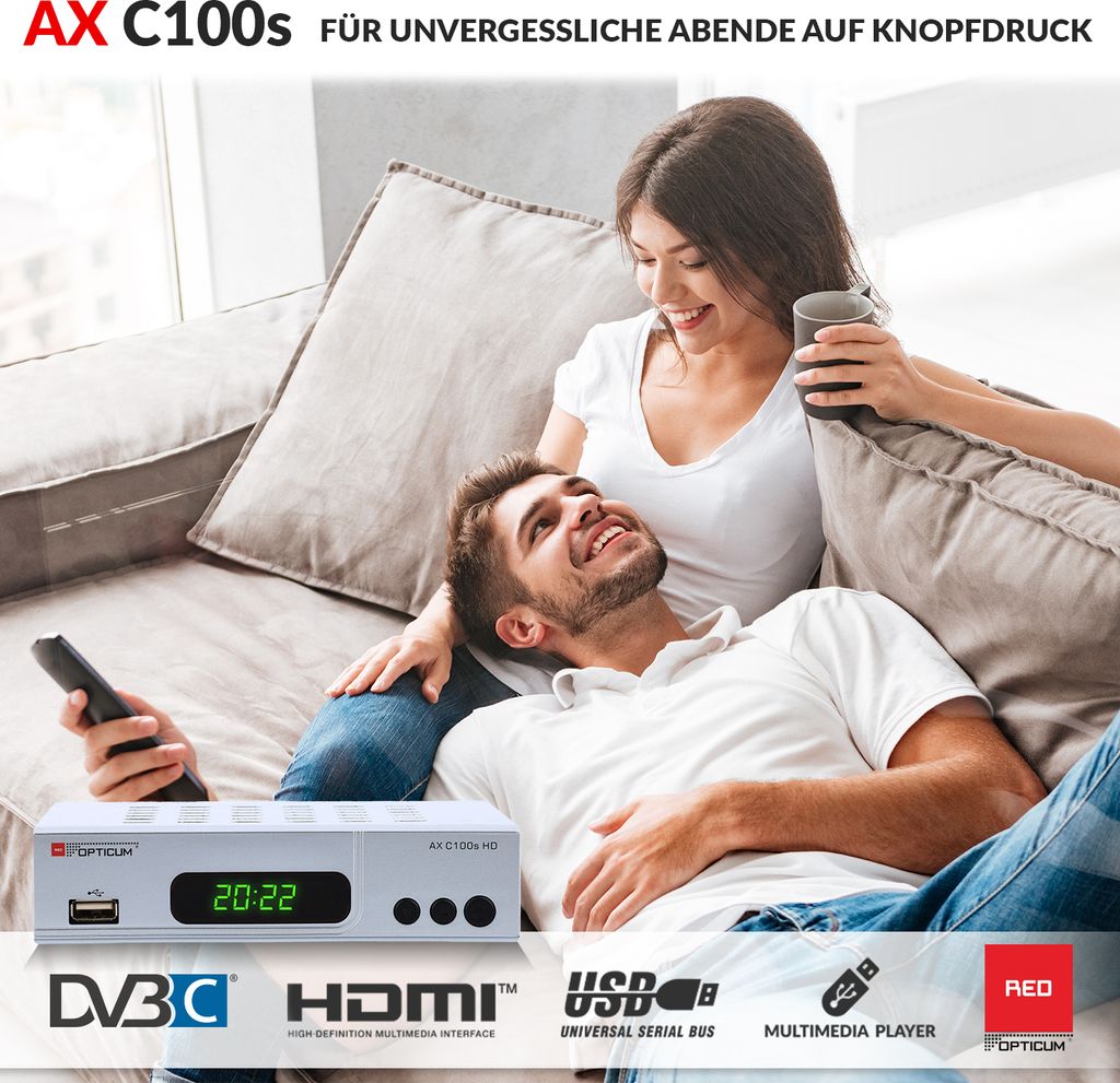 RED OPTICUM AX C100s Digitaler Kabel-Receiver HD - EPG - Produktbild 6