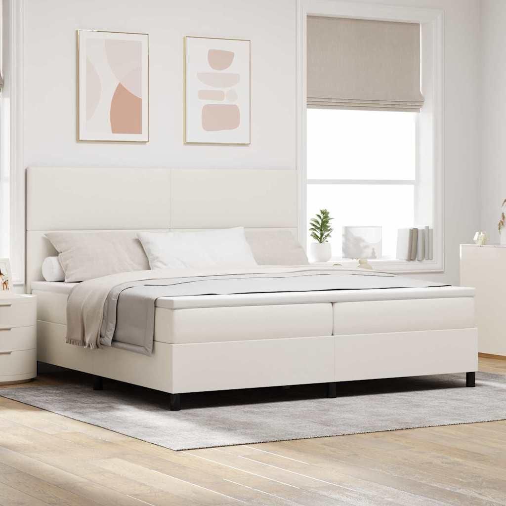 Maison Exclusive - Boxspringbett Creme und Weiß 200 x 200 cm Cordstoff
