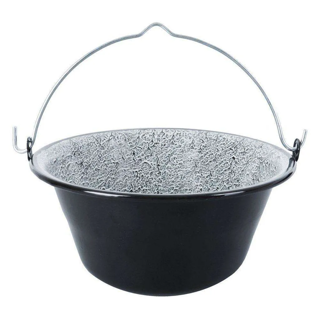 Cocotte émaillée robuste pour feu de camp - Récipient de cuisson 15L