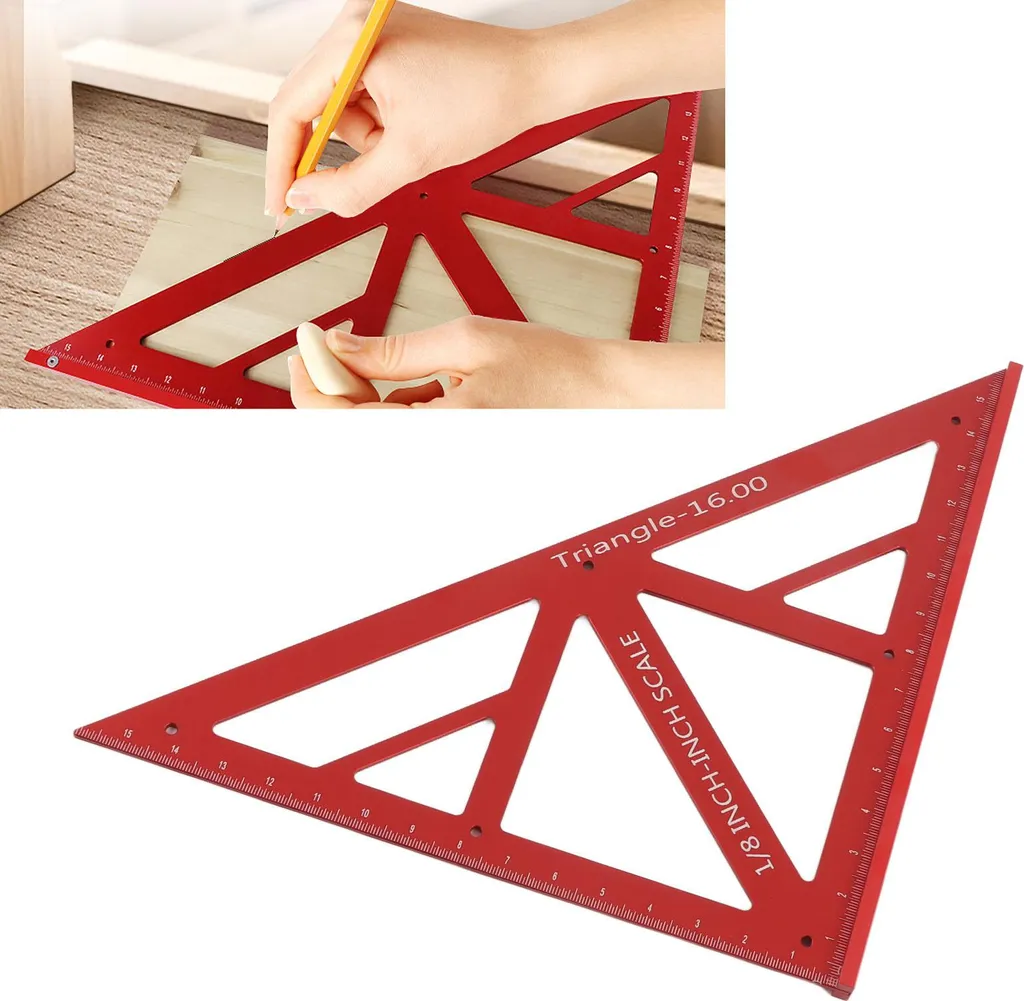 Règle triangulaire robuste en alu avec rapporteur d'angle pour le bois - 11